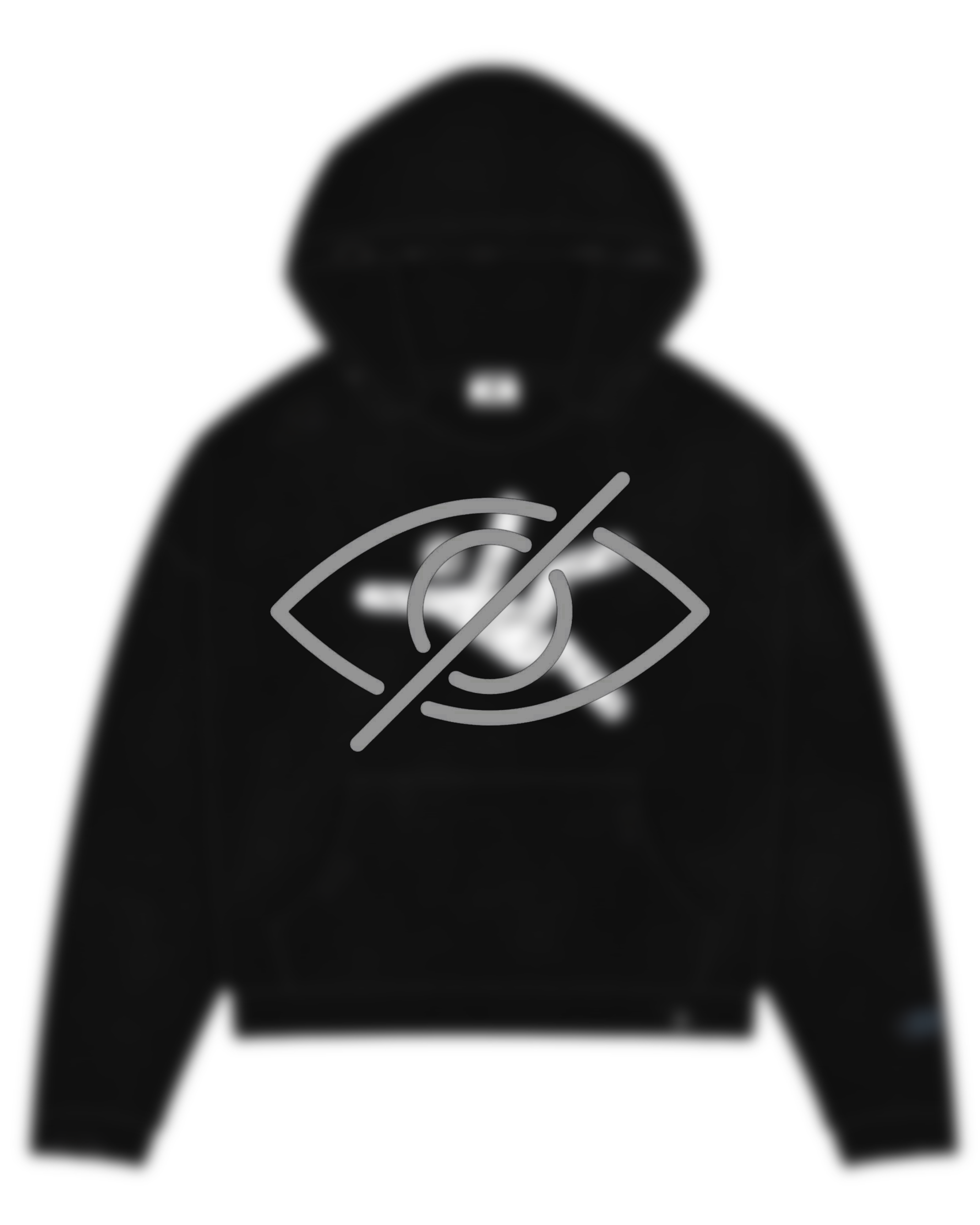 BLACK FALLING MAN DISTRESSED HOODIE "UNRELEASED"